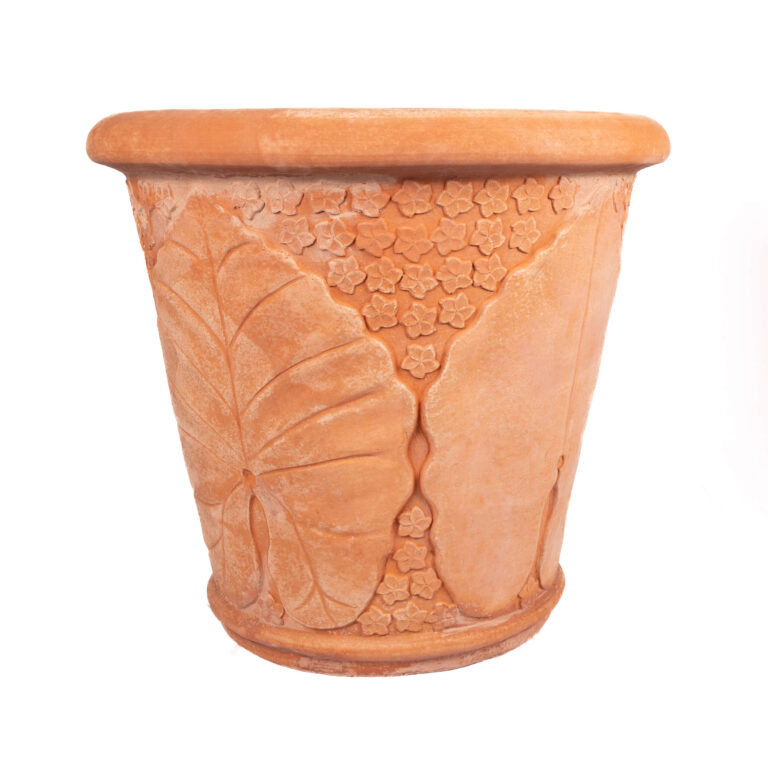 Houbier terracotta foglie e fiori