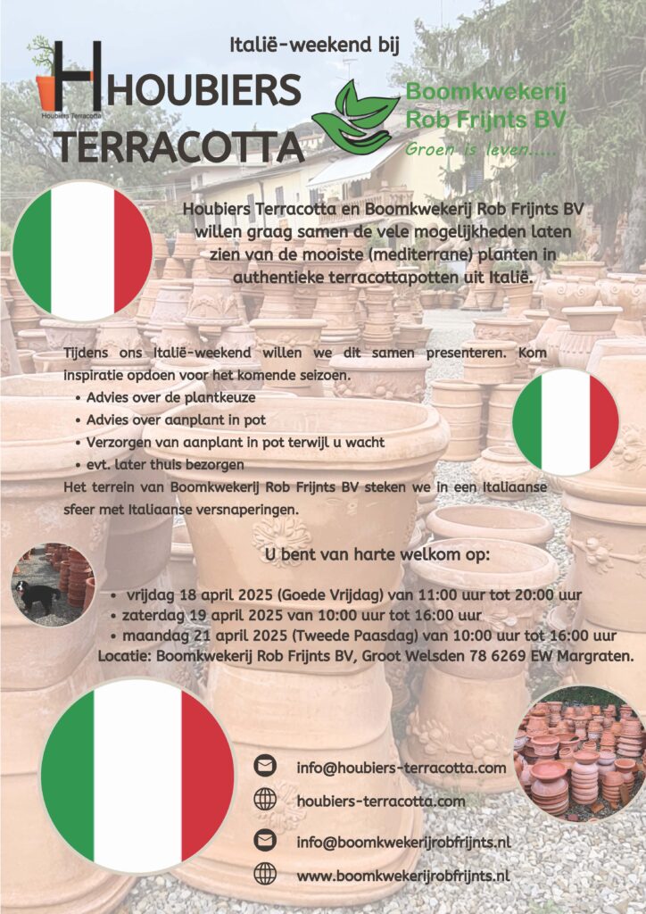 Houbiers terracotta poster event april '25